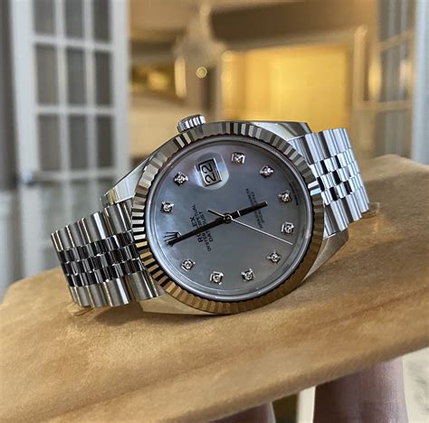 rolex datejust 41mm mother of pearl